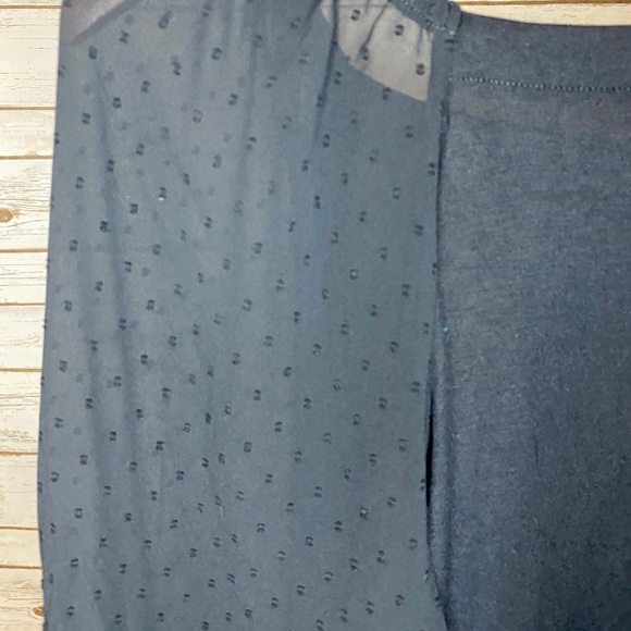 NWOT • LOFT • Black Clip Dot Off-Shoulder Blouse • - Picture 3 of 5